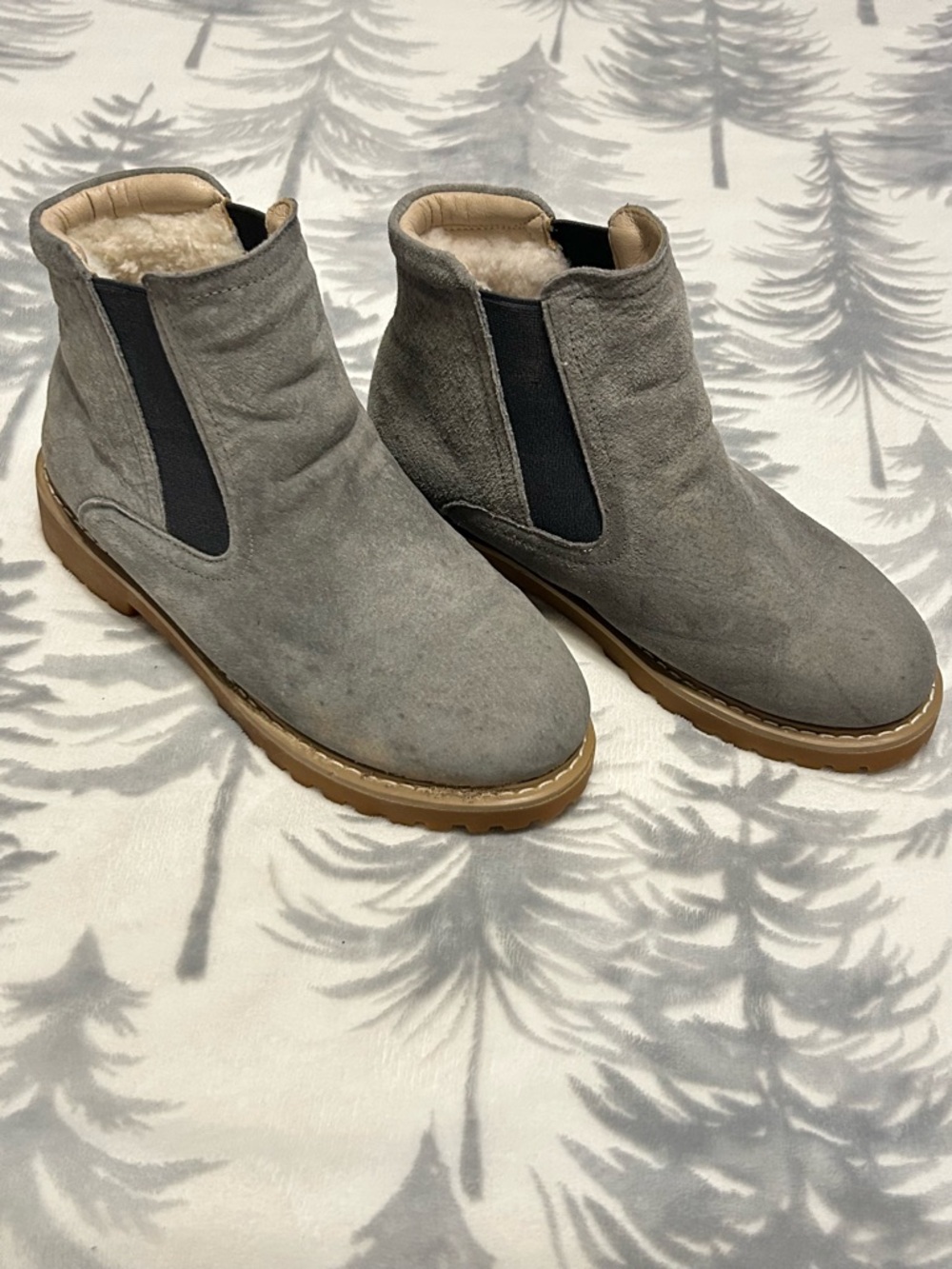 Ugg Gray Suede Chelsea Style Ankle Boots